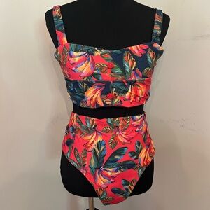 FARM Rio Tropical Print Bikini - Pink and Blue